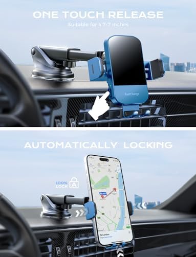CHGeek 15 W Wireless Car Charger & Auto-Clamping Phone Mount – Fast Qi Charging Solution for i Phone 15/14/13/12/11 Pro Max & Samsung Galaxy S25/S24/S23/S22/S21/S20 – Stylish Pink Design for Modern Drivers – Effortless Device Security & Optimal Viewing Angles