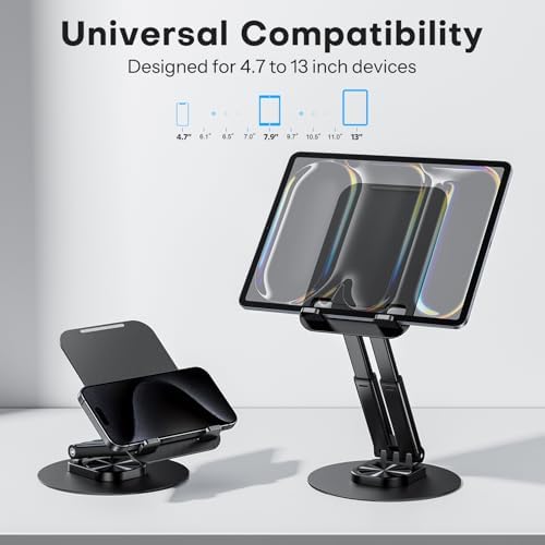 OMOTON Adjustable Tablet Stand for i Pad – Versatile Portable Holder for 4-15.6″ Devices, Ideal for Enhanced Viewing Comfort and Productivity, Compatible with i Pad Pro, Air, Mini & Kindle – Perfect for Home, Office, and Travel Use