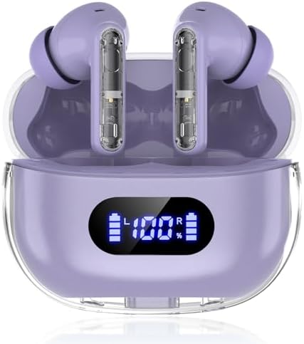 Elevate Your Audio Journey with Purple P1 PRO Wireless Earbuds – Cutting-Edge Bluetooth Technology, Exceptional Call Clarity, IPX7 Waterproof Design, and an Outstanding 30-Hour Battery Life – Perfectly Crafted for Active Lifestyles and Ultimate Comfort