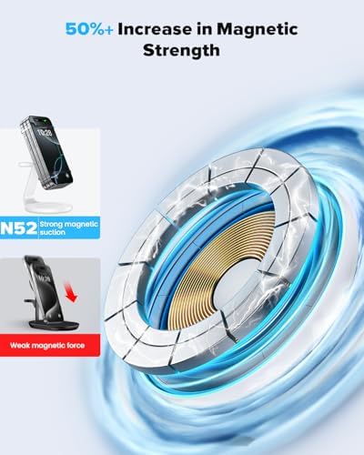 Ultimate 3-in-1 Fast Wireless Charging Station for i Phone 16, 15, 14, 13, 12 – Sleek Design with Enhanced Compatibility for Apple Watch and Air Pods Elevate your charging experience with this state-of-the-art 3-in-1 wireless charger, expertly designed to provide fast, efficient power for your i Phone models 16, 15, 14, 13, and 12. This innovative charging station not only supports your i Phone but also seamlessly accommodates your Apple Watch and Air Pods, ensuring all your essential devices are charged simultaneously without the clutter of cords. The sleek, modern design enhances your workspace while the smart charging technology prevents overheating, delivering optimal power for your devices. An anti-slip surface guarantees your gadgets remain securely in place, while an LED indicator keeps you informed of charging status at a glance. Built with durability in mind, this charging station is perfect for tech-savvy individuals looking to streamline their daily routine. Experience the perfect blend of functionality and style, and keep your devices organized and ready for action with this must-have accessory.