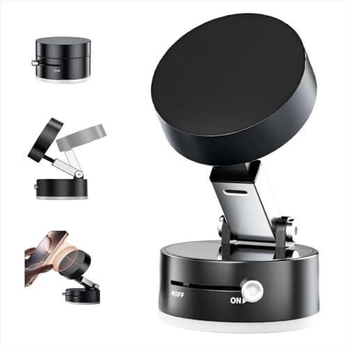 2026 Advanced Magnetic Phone Holder – Versatile Vacuum Suction Car Mount with On/Off Switch for i Phone & Android – Compact Foldable Design for Optimal Use in Vehicles and Gyms – Universally Compatible with Smooth Surfaces for Enhanced Stability and Safety