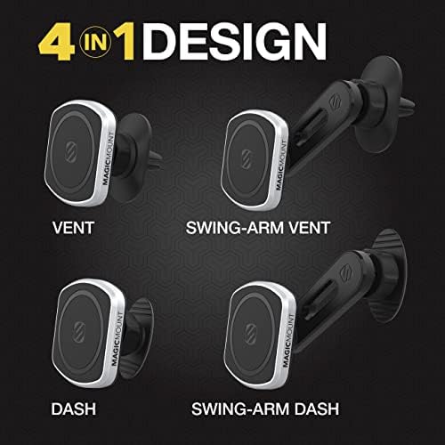 Transform Your Driving Experience with the Scosche MP2 FM-XCES0 Magic Mount Pro2 – Universal Flush Magnetic Car Mount Compatible with Mag Safe, i Phones, Galaxy, Pixel & All Smartphones – Effortless Hands-Free Access and Enhanced Stability for Safe Navigation