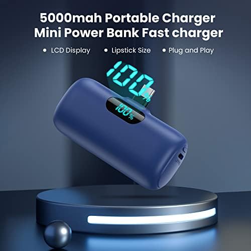 Ultra-Compact 5000 m Ah Power Bank – High-Speed USB-C Mini Portable Charger with LCD Display, Perfect for i Phone 16/15 Series & Android Devices – Lightweight Battery Pack for Travel and Daily Use, Enhanced Compatibility & Fast Charging Solutions