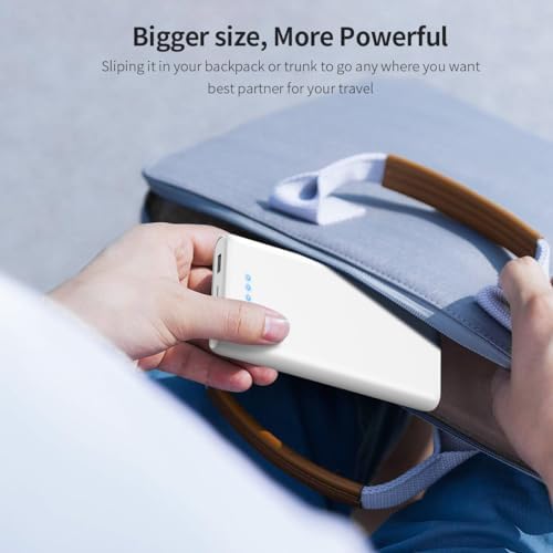 Ultra-High Capacity 40,800 m Ah Power Bank with 25 W Fast Charging – Dual Built-in Cables & 5 Outputs for Quick Device Charging – Compatible with i Phone 16/15 & Android – Sleek Blue Portable Charger for On-the-Go Power Solutions