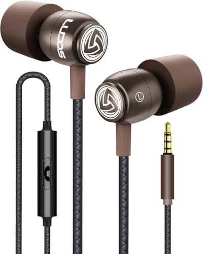 LUDOS Clamor Wired Earbuds – Premium Noise-Isolating In-Ear Headphones with Memory Foam Tips, Built-in Microphone, 5-Year Warranty – Perfect for i Phone and Samsung Users, Ideal for Students and Small Ears in Stylish Pink – Ultimate Sound Quality and Comfort for Everyday Use