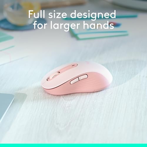 Logitech Signature M650 L Wireless Mouse for Large Hands – Ergonomic Comfort, 2-Year Battery Life, Silent Click Technology, Customizable Functions, Bluetooth Compatible with PC/Mac/Chromebook – Elegant Off White Finish for Professional & Casual Use