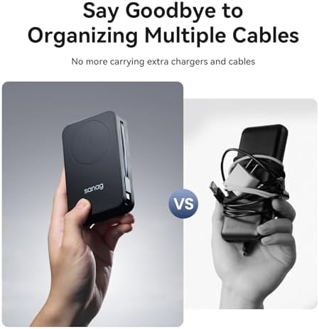 Sanag K69 5-in-1 Multifunctional Power Bank with Built-in AC Plug – 10000 m Ah High-Capacity Portable Charger for Seamless Multi-Device Charging, Magnetic Wireless Functionality, and Innovative Foldable Stand for Ultimate Convenience