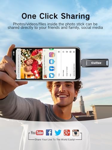 Gulloe 512 GB Flash Drive for i Phone, i Pad, Android & PC – Effortless Plug and Play USB Memory Stick with No App Needed, Sleek Metal Silver Design for Fast Photo and Video Backup, Perfect Storage Expansion Solution