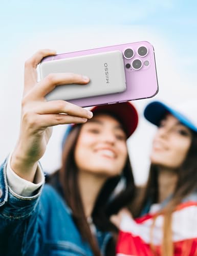 miisso 10000 m Ah Ultra-Slim Portable Power Bank with Integrated Charging Cables – Multi-Device USB-C Travel Charger for i Phone & Samsung – Compact, Lightweight Battery Pack Designed for Maximum Portability and Efficiency