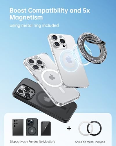 Syncwire Magnetic Phone Ring Holder – Titanium Alloy Kickstand for i Phone 12-16 Pro Max & Compatible Android Devices – Ergonomic Design, Enhanced Mag Safe Stability, Lightweight Grip for Ultimate Hands-Free Convenience