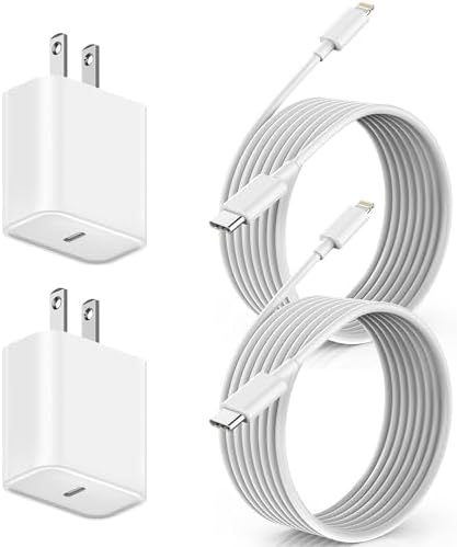 High-Speed i Phone 13 & 14 Charging Solution – Apple MFi Certified 2-Pack USB-C to Lightning Cable with 20 W Wall Charger – Optimal for Fast Data Transfer & Enhanced Compatibility with i Phone 14/13 Pro Max/13 Mini/12/11 Pro Max – Durable, Travel-Friendly Design for Effortless Power Access Anywhere