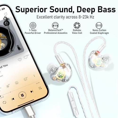 Unleash Exceptional Sound Quality with Vibes 202 MC USB-C Wired Earbuds: Premium Hi-Fi Audio, Advanced Noise Isolation, Ergonomic Comfort for i Phone 15/16 – Built-In Microphone for Effortless Communication & Durable Silver-Plated Cable – Includes Portable Case for On-the-Go Convenience