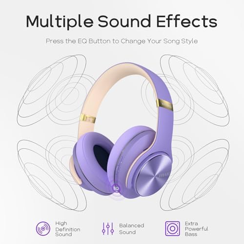 Transform Your Listening Journey with DOQAUS Over-Ear Bluetooth Headphones: 90-Hour Playtime, Tailored EQ Settings, and Superior Noise Cancellation for Unmatched Comfort and Audio Clarity in Music and Calls
