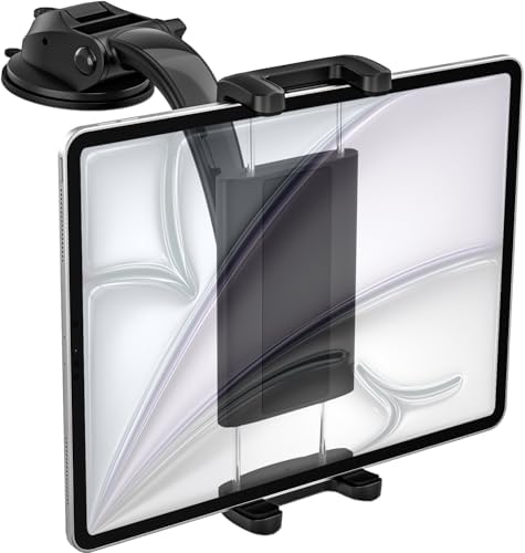 Revolutionary Dashboard Tablet Holder for Truck & Vehicle Use – Ultra-Strong Suction Cup Mount with Adjustable Arm for i Pad 11, Mini, Air 5, Galaxy Tabs, Z Fold & Smartphones – Versatile 4-11″ Device Compatibility for Safe Navigation and Streaming