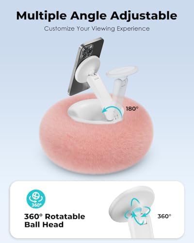 Viozon Phone Holder for Bed, Magnetic Pillow Stand, Compatible with 4-7″ Phone/Kindle with Small Storage, Removable Suction Base for Stability, Idea for Kindle Reading and Video Watching On Bed,Grey – Enhanced Compatibility and Speed