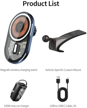 Transform Your Toyota Highlander Driving Experience with the Premium Wireless Charging Phone Holder (2020-2025) – 360° Rotating Mount for Effortless Navigation and Qi Charging, Stylish Auto Interior Upgrade, Perfectly Compatible with Mag Safe Technology