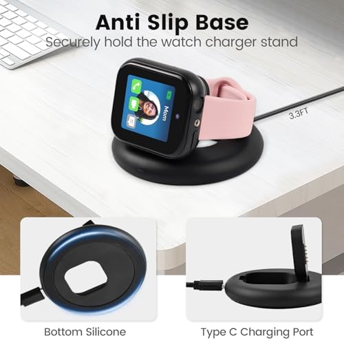 Portable Foldable Magnetic Charger for Sync UP Kids Watch 2 – Rapid Charging Stand with 3.3 Feet Cord – Sleek Black Design Perfect for Travel – Essential Accessory for Active Families – Effortless Power Solution for Smartwatch Users – Exclusively Compatible with Sync UP Kids Watch 2, Not Suitable for Sync UP Watch 1 – Lightweight & Durable for Everyday Use – Keeps Your Child’s Smartwatch Charged and Ready for Action