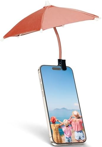 Smartphone Sunshade – Clip-On UV Protection Umbrella for Phones, Universal Fit Outdoor Accessory, Lightweight & Portable Sun Shield in Bright Yellow – Enhance Comfort & Visibility on Sunny Days