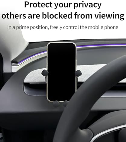 Transform Your Driving Experience with the Premium Wireless Charging Phone Holder for Tesla Model Y (2025) & Model 3 (2024-2025) – 360° Rotatable Design for Optimal Functionality & Aesthetic Appeal, Fast Wireless Power for Effortless Navigation