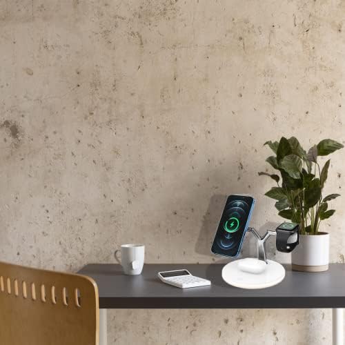 3-in-1 Wireless Charging Station – Fast Charger for i Phone 14/13/12/11 Pro Max, Apple Watch Series 8/7/6/5/4/SE, and Air Pods Pro 3/2 – Sleek White Design with Adapter for Ultimate Compatibility and Speed