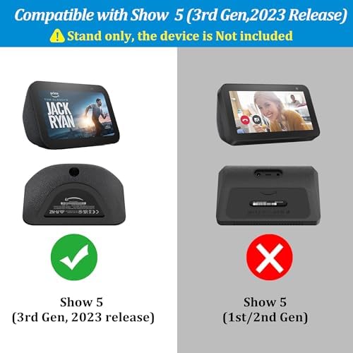 PlusAcc Stand for Show 5 (3rd Gen) – Adjustable Table Holder with 2 Charging Ports (USB-C & USB-A), Tilt Magnetic Base Station for Charge Cellphones and Earbuds, Non-Slip Base (Black) – Enhanced Compatibility and Speed