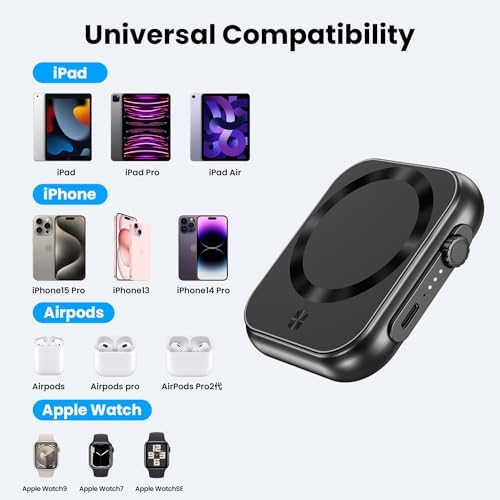Ultimate 3-in-1 Magnetic Power Bank – 5000 m Ah Wireless Charger for i Phone 16/15/14/13/12, Apple Watch & Air Pods – 22.5 W Fast Charging, Lightweight Portable Battery Pack with LED Status Indicators – Enhanced Compatibility for On-the-Go Power Solutions