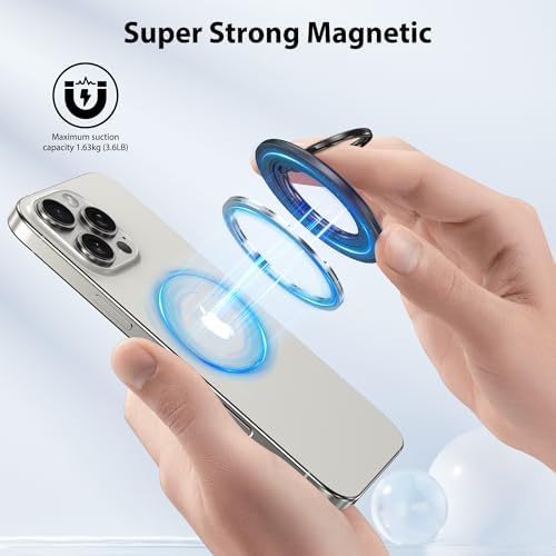 Crea Dream Magnetic Phone Ring Holder Set for Mag Safe – 360° Rotating Grip Stand with Dual-Sided Kickstand for i Phone 16, 15, 14, 13 Series – Enhanced Stability & Versatile Viewing Experience
