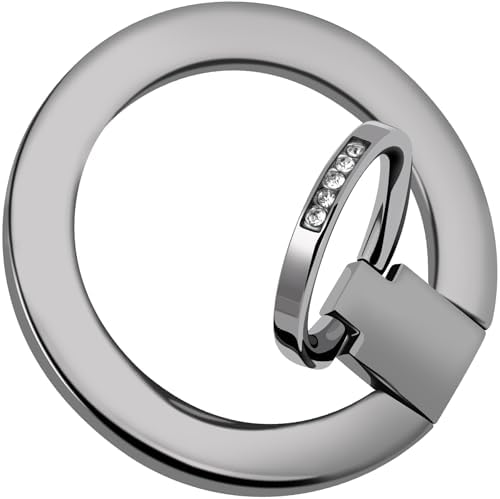 Experience Unmatched Elegance and Functionality with the EI Sonador Magnetic Phone Grip – Premium Transparent Gold Diamond Ring Holder for i Phone 14 Plus, 13, 12 Pro Max & Mini – Ideal for Effortless Selfies and Hands-Free Use, Enhanced Mag Safe Compatibility, Lightweight Removable Design for Ultimate Convenience