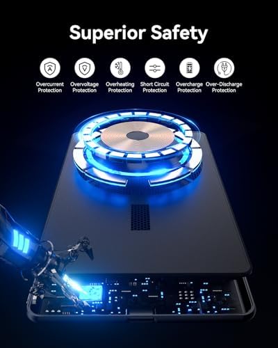 Ultra-Slim Kuulaa 10000 m Ah Mag Safe Power Bank – Fast Wireless Charger for i Phone 16/15/14/13/12 Series – Effortless Magnetic Alignment for On-the-Go Charging – High-Capacity Portable Battery Pack with LED Status Indicator