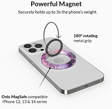 Transform Your i Phone 16, 15, 14, 13, 12 with VELVET CAVIAR’s Amethyst Purple Leopard Mag Safe-Compatible Grip – Stylish Magnetic Ring Holder & Adjustable Stand for Effortless Hands-Free Viewing, Secure Texting, and Enhanced Usability – Elevate Your Mobile Experience with Durable, Lightweight, and Customizable Accessory