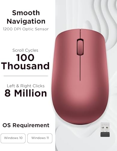 Lenovo 530 Wireless Mouse – Ergonomic Abyss Blue Design with 2.4 GHz Nano USB Receiver, 1200 DPI Optical Sensor for Precision Tracking, Lightweight & Portable for Effortless Navigation, Ideal for Left & Right-Handed Users, Perfect Companion for Work or Travel