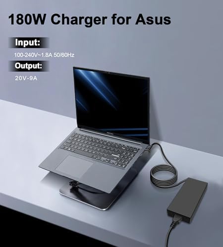 240 W ASUS ROG Laptop Charger with 6.0 x 3.7 mm Connector | High-Performance Rapid Charging Adapter for Zephyrus, Strix, and TUF Series | Built for Gamers & Professionals with Advanced Safety Features and Long-Lasting Durability