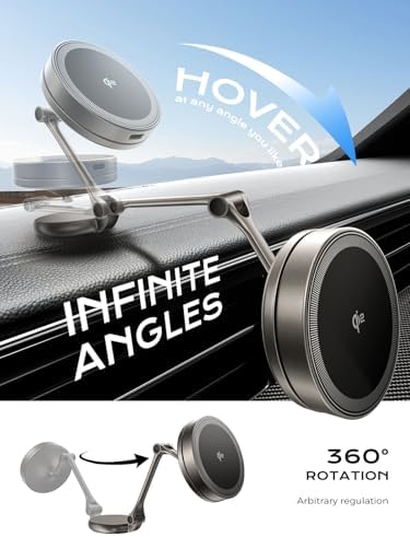 THREEKEY Mag Safe Car Charger & 360° Rotating Phone Holder – Qi2 Wireless Charging Solution for i Phone 16-12 Series & Galaxy S25 Ultra – Retractable Arm Design for Ultimate Convenience and Enhanced Compatibility – Durable Magnetic Mounting System for Secure Device Placement