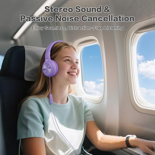 SIMOLIO 2-Pack Foldable Wired Headphones with Volume Limiter – Lightweight & Comfortable 3.5 mm Audio Solution for Kids and Adults – Perfect for Travel, Home, Office, Music, Gaming, and Calls – Exceptional Sound Quality and Durability