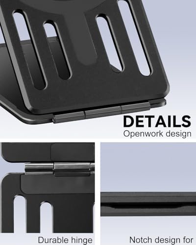 OATSBASF Magnetic Phone Stand Compatible with Magsafe, Foldable Aluminum Phone Holder for Desk Compatible with iPhone 16/15/14/13/12 Series and Magnetic Case, Black, Bi-fold – Enhanced Compatibility and Speed