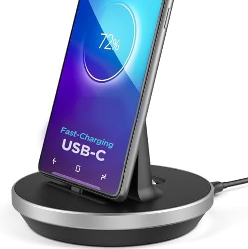 Ultimate USB-C Desktop Charging Stand: Adjustable Case-Friendly Dock for Fast Charging Phones & Tablets, Stylish & Stable Power Station for Work & Play