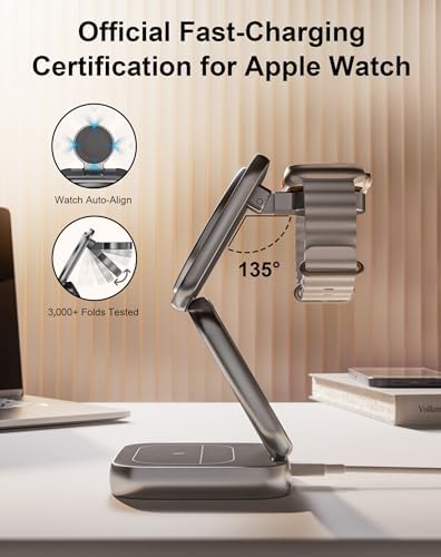 Revolutionize Your Charging Experience with AC Island 5-in-1 Portable Travel Wireless Charger – Fast 15 W Magnetic Stand for i Phone 16/15/14/13, Apple Watch & Air Pods, Includes 35 W Adapter, Ideal for On-the-Go Lifestyle and Enhanced Compatibility