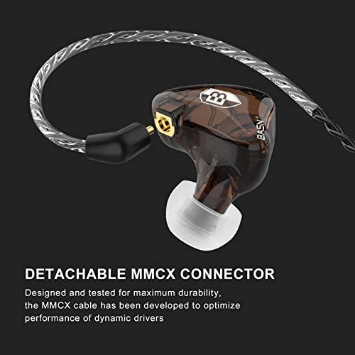 BASN Bsinger PRO Hybrid Dual Driver In-Ear Monitors with Detachable MMCX Cables – Premium Sound Isolating Earbuds for Musicians and Audio Professionals – Lightweight, Ergonomic Design for Extended Comfort and Versatile Device Compatibility – Enhanced Audio Clarity for Studio and Stage Performance