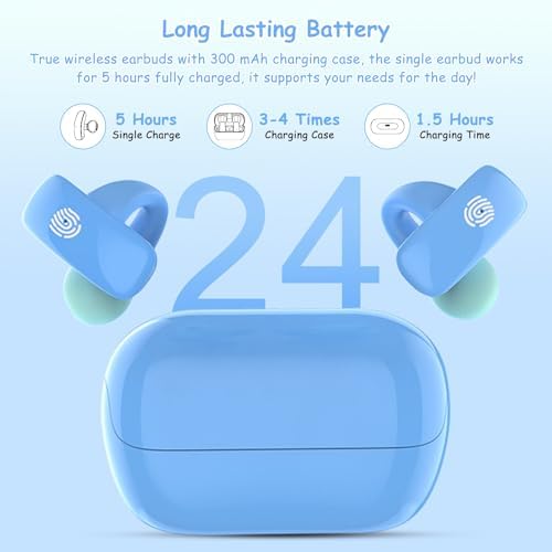 BANIGIPA Kids Bluetooth 5.4 Open Ear True Wireless Earbuds – Ultra-Lightweight Headphones with Safe 85 d B Volume Control for Young Listeners – Perfectly Designed for School, Travel & Clear Communication with Built-in Mic