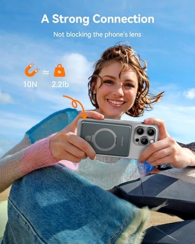 Revolutionize Your Mobile Charging with the Kuulaa 10,000 m Ah Mag Safe Power Bank – Ultra-Slim, 20 W PD Fast Charging, Wireless & Portable with Kickstand and LED Display for i Phone 16/15/14/13/12 Series (Grey) – Seamless Compatibility and Enhanced Versatility