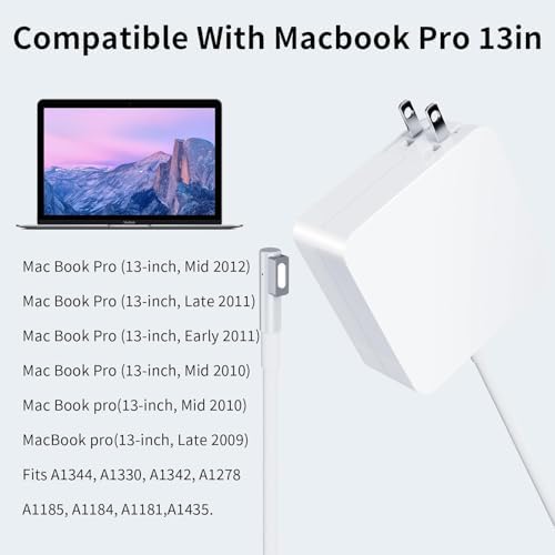 Reliable 60 W Mac Book Pro Charger with L-Tip Connector – Fast, Lightweight AC Adapter for A1278 (2010, 2011) & 13-Inch Models (2009-2011) – Essential Portable Power for On-the-Go Professionals and Students