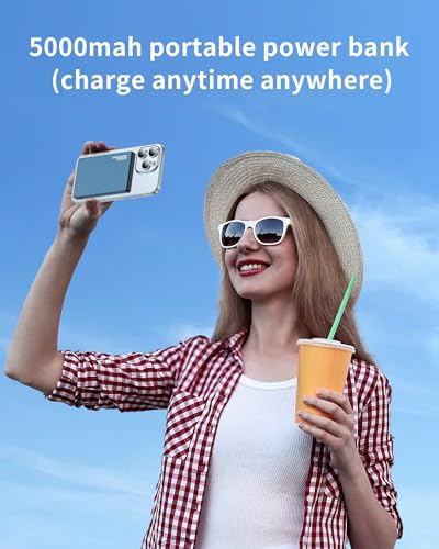 ZBF Magnetic Wireless Power Bank 5000 m Ah – Ultra-Slim Portable Charger with PD 20 W Fast Charging and USB-C Cable for i Phone 12/13/14/15/16 Pro Max – Lightweight Travel Essential for Effortless Charging on the Go