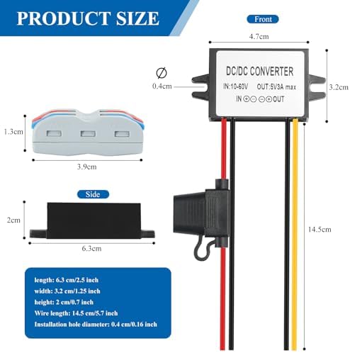 Premium Waterproof DC/DC Buck Converter: Efficiently Convert 10-72 V to Stable 5 V with 5 A Output – Ideal for Automotive, Marine, and LED Lighting Applications Unleash the full potential of your power supply systems with our Premium Waterproof DC/DC Buck Converter, engineered for unmatched reliability and versatility. This advanced voltage transformer seamlessly alters input voltages from 10-72 V to a steady 5 V output at 5 A, making it the perfect solution for a variety of environments including automotive, marine, and LED lighting setups. Featuring a robust waterproof design, the converter guarantees optimal performance in even the most challenging conditions, ensuring your devices remain powered without interruption. With a built-in fuse for added safety, this compact module not only fits into tight spaces but also safeguards against overloads. Transform your power management strategy with this high-quality, lightweight converter that combines durability with user-friendly installation. Elevate your projects today and experience reliable energy solutions tailored to meet your diverse power needs.
