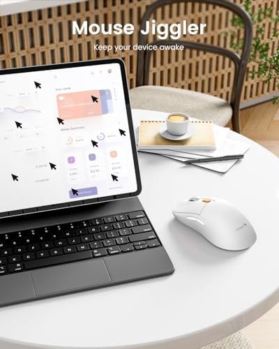 Proto Arc Rechargeable Wireless Mouse Jiggler – USB-C Slim Portable Device Mover for Laptop, Mac, i Pad & PC – Stay Active and Productive Effortlessly – Ideal for Multitasking & Presentations – Enhanced Compatibility & Long-Lasting Power