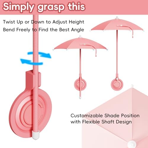 Portable Black Magnetic Phone Umbrella with Adjustable 360° Shade, Foldable Sun Protection & Built-in Ring Holder – i Phone 12-16 Compatible and More Devices, Magnetic Sticker for Quick Setup and Enhanced Functionality