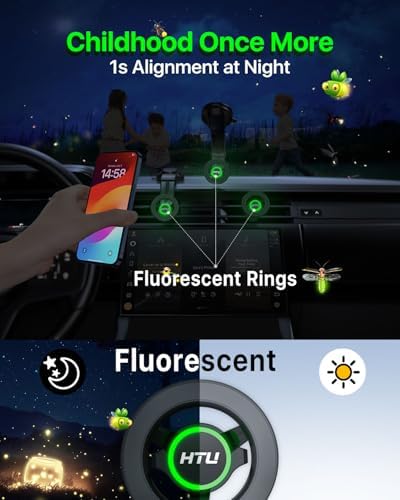 HTU 2025 Mag Safe Car Mount – Advanced 5-in-1 Magnetic Phone Holder for i Phone with Robust Suction Power and Customizable Bendable Design for Dashboard, Windshield, and Vent – Elegant Light Rose Finish, Safety Certified for Ultimate Reliability