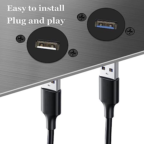 PENGLIN USB 3.0 Waterproof Socket Coupler – 2 PCS D-Type Panel Mount Female-to-Female Connector for High-Speed Data Extension, Solderless Installation, Ideal for Outdoor Use and Industrial Applications, Durable and Reliable Signal Adapter