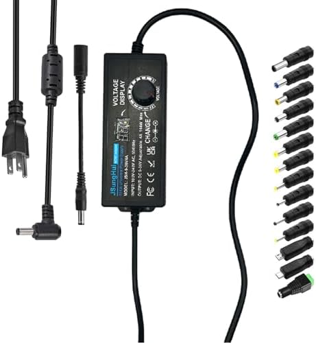 Versatile 120 W Universal AC to DC Power Adapter – Adjustable 3 V to 12 V, 10 A Output with 14 Interchangeable Tips & Polarity Converter for Seamless Compatibility with LED Strip Lights, Printers, CCTV Cameras, and More – Ultimate Efficiency and Durability Ensured