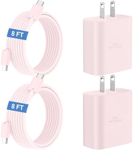 45 W Super Fast USB-C Charger with 6.6 ft Cable – Ultra-Fast Charging Adapter for Samsung Galaxy S24/S23/S22/S21/Note 20 – Stylish Deep Purple & Blue Design for Enhanced Device Performance and Safety