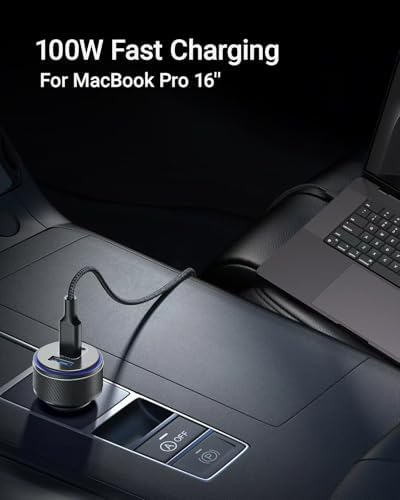 Premium USB-C Car Charger for i Phone 16 & Multi-Device Fast Charging – 167.5 W 3-Port Cigarette Lighter Adapter for i Phone 15/14/13, Samsung S24/S23/S22, Google Pixel, i Pad Air, Air Pods – Sleek, Compact Design with Safety Features for Optimal Performance on the Go